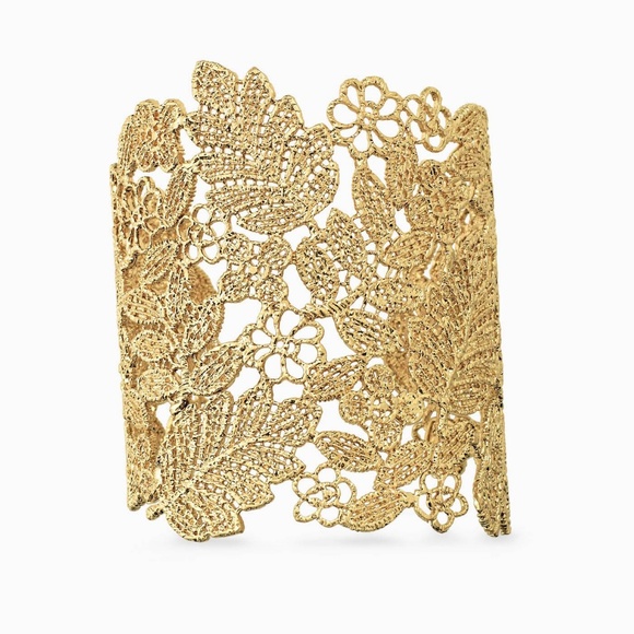 Stella and Dot Gold Cuff Bracelet - Chantilly Lace - Picture 1 of 4